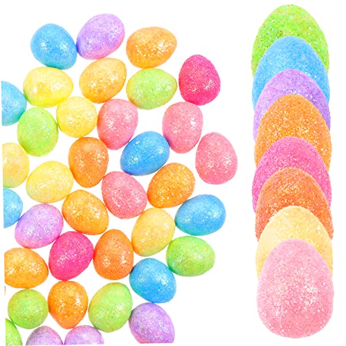 TOYANDONA 100St Schaum-Goldstaub-Eier Glitzereier funkelnde Ostereier glitzernde ostern gefälschtes Ei Osterschaum ostereier easter egg decoration Partytütenfüller osterferien von TOYANDONA