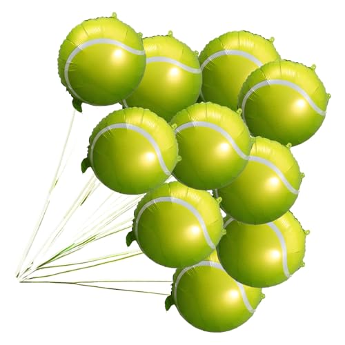 TOYANDONA 10St Aufblasbarer Tennisballon grüne Luftballons Ballon Tierballons Partyballons Dekorationen Sportballonbogen Blase Tennisballballons für Party Partygeschenk Aluminiumfolie Green von TOYANDONA