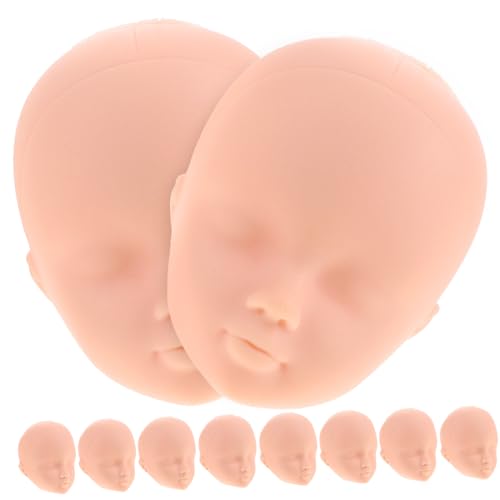 TOYANDONA 10St Puppenkopf anziehen puppenköpfe schminkköpfe Augenöffnender Puppenkopf Babypuppen für Mädchen Puppenwimpern zum Basteln Figur Puppenhausmaterial DIY Puppe kleine Köpfe Plastik von TOYANDONA