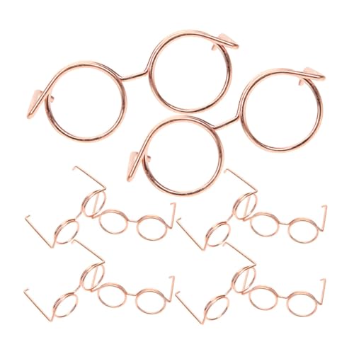 TOYANDONA 10St Puppenzubehör Kinder Puppen Kinder ferngläser Kinderbrillen Dollhauszubehör Puppenmodell DIY Metallbrille für Puppe Brillen zum Anziehen der Puppe Minibrille für Puppen von TOYANDONA