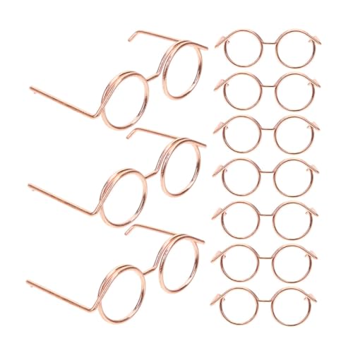 TOYANDONA 10St Puppenzubehör Puppen ferngläser Spielzeugbrille sammlerstücke Puppen-Outfit Brille zum Anziehen der Puppe Brillenrequisiten zum Anziehen DIY-Puppenbrille Metall von TOYANDONA