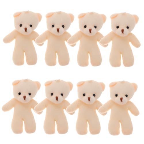 TOYANDONA 10St Teddybär-Puppe Kleinkind Brosche tragen Kuscheltier Aufbewahrung ausgestopft Marienkäfer Kuscheliger Plüschbär Bekleidungsversorgung Kleidung dekorativer Bär PP Baumwolle Weiß von TOYANDONA