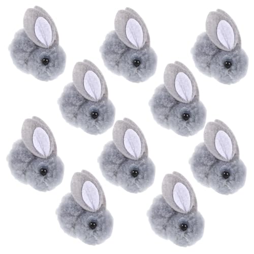 TOYANDONA 10pcs Plüsch Häschen Puppe Hase Kaninchen Bekleidungsversorgung Kleidung Schmücken DIY-verzierung Bekleidungszubehör Hut- DIY Liefert Grey von TOYANDONA