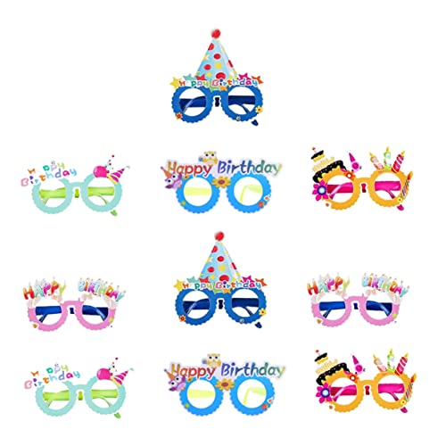 TOYANDONA 10st Geburtstagsbrille Kinderbrille Favorisieren Lustige Brille Gläser Party Glühen Lutscher Fee Brille Geburtstagsgeschenke Für Neuheit Dekorationen Kuchen Brille Plastik von TOYANDONA