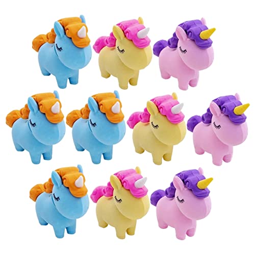 TOYANDONA 10st Radiergummi Mini-radierer Minispielzeug Für Mädchen Puzzle Für Kinder Rätsel Für Kinder Lernspielzeug 3d-radierer Einhorn Gummis Kinder Mini-spielzeug Party Kinderspielzeug von TOYANDONA