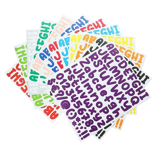 TOYANDONA 12 Blätter Alphabet-Buchstabenaufkleber Aufkleber mit Briefkastennummern Scrapbooking Sticker Scrapbook Stickers Aufkleber für Mülleimer Scrapbooking-Nummernaufkleber Colorful von TOYANDONA