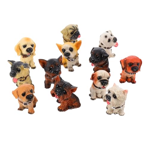 TOYANDONA 12 Künstliche Hundespielzeuge Welpenfiguren Figuren In Welpenform Tischdekoration Hundedekoration Hundefiguren Spielzeug Hundedekoration Hundefiguren Spielset von TOYANDONA