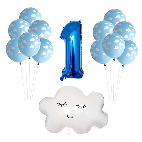 TOYANDONA 12 Stk Ballondekoration Kinder Ballongirlandendekor Zubehör Für Partydekoration Partyballons Ballon Nummer 1 Wonderland Folienballon Blauer Folienballon Aluminiumfolie von TOYANDONA