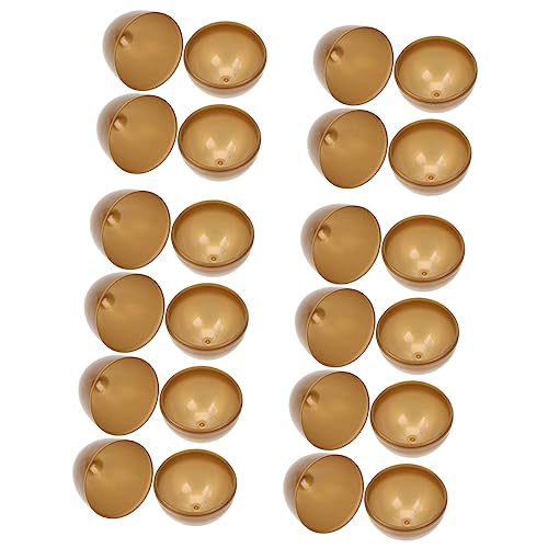 TOYANDONA 12 Stk Ostereier Osterbasteln Für Osterkorb Eierkartons Ostern-themenkorb Osterei- Künstliche Eier Goldfüllbare Eier Klares Osterei Gefüllte Ostern Golden Plastik von TOYANDONA