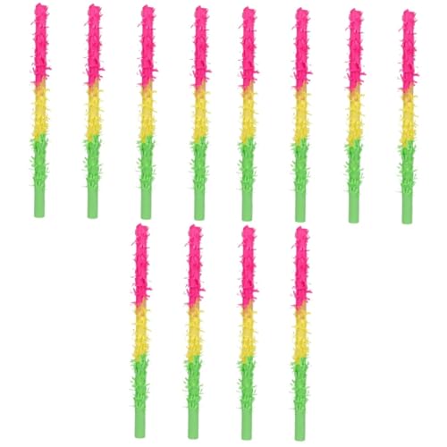 TOYANDONA 12 Stk Piñata-Sticks Pinata und Stock Feier-Pinata geburtstagsfeier deko kinder party spiele Pinata-Spiel zum Geburtstag eines Jungen Fiesta-Partybevorzugung Papier von TOYANDONA