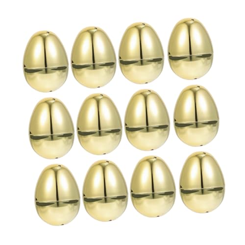 TOYANDONA 12 Stück Goldene Ostereier Befüllbare Eier Zu Öffnende Eier Kugelboxen Leere Eier Eier Dekorationen Party Goldene Eier Partybevorzugung Ostereier Gefülltes Ei Pp von TOYANDONA