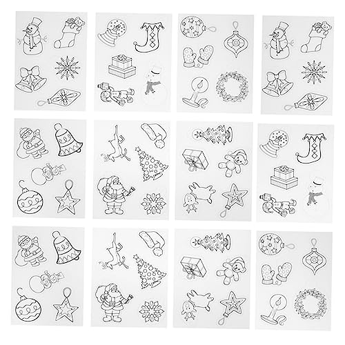 TOYANDONA 12 Teiliges Set Weihnachtsschrumpffolienblätter Für Weihnachten Weihnachtsanhänger Für Schmuck Transparente Weihnachtsdekorationen Weihnachtsplüschtiere Weihnachtsbasteln von TOYANDONA