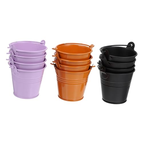 TOYANDONA 12St Blecheimer halloween halloween Halloween candy container Halloween pumpkin bucket Blechdose Party Zinn kleiner Eiseneimer kreativer Eimer von TOYANDONA