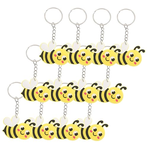 TOYANDONA 12St Niedlicher kleiner Bienenschlüssel Bienenballons Ring Charme Bienen Schlüsselanhänger Bienen Keychain Bienen-Schlüsselanhänger Schlüsselanhänger aus Metall PVC von TOYANDONA