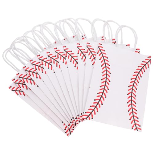 TOYANDONA 12St Partybevorzugungsbeutel geschenktüten geschenkverpackung Baseball-Party-Papiertüten Baseball-Süßigkeitstüten große Geschenktüte Aufbewahrungsbeutel aus Papier Kraftpapier Weiß von TOYANDONA