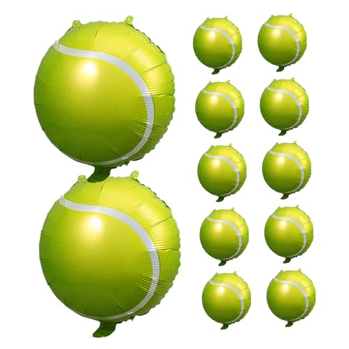 TOYANDONA 12St Tennisballon Luftballons für Geburtstagsfeiern Golfballons Heliumballons Tennisparty Tennisschläger Aufblasbares Ballondekor Gefälligkeiten für Ballpartys Aluminiumfolie Green von TOYANDONA