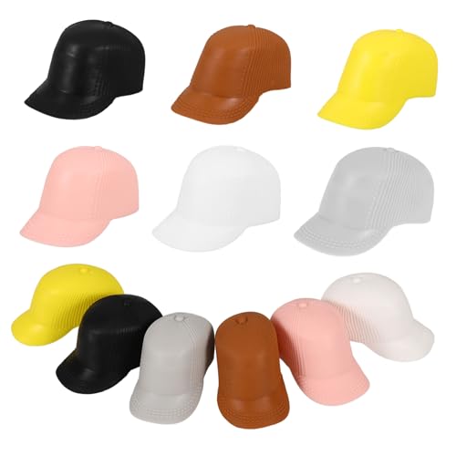 TOYANDONA 12st Mini-schirmmütze Puppenmütze Selber Machen Feenfiguren Bucket Hat Frauen Puppe Miniaturhut Frosch Hut Puppenhüte Zum Basteln Lustiger Fischerhut Kleiner Tierhut Albern Plastik von TOYANDONA