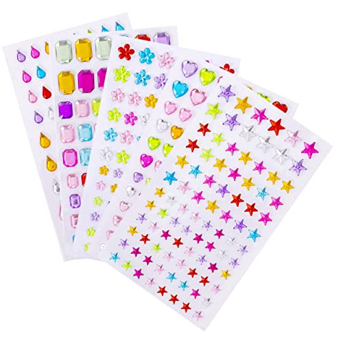 TOYANDONA 15 Blätter Kristall-Diamant-Aufkleber Scrapbooking Sticker Scrapbook Stickers Strassaufkleber Körper Edelsteine ​​Strass DIY-Diamanten-Aufkleber Kartendiamantaufkleber Acryl von TOYANDONA