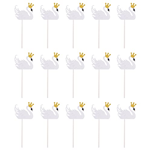 TOYANDONA 15 Stück Kuchendekorationszubehör Kuchendekorations Picks Kucheneinsätze Schwanen Kuchen Picks Geburtstag Hochzeit Cupcake Topper Kuchendekorationen Dessert von TOYANDONA