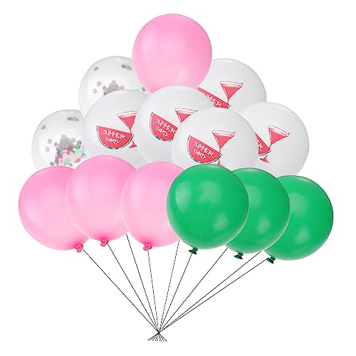 TOYANDONA 15 Stück Sommerballons Neonballons Für Leuchtpartys Tropische Ballons Fiesta Funkelnde Party Vorräte Latexballons Party Zubehör Paillettenballons Hawaii Partyballons Grün von TOYANDONA