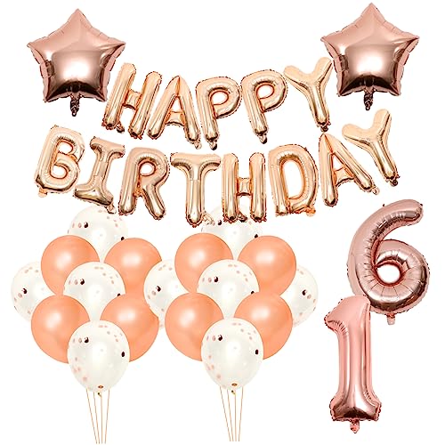 TOYANDONA 16 Teiliges Set Geburtstag Luftballons Aluminiumfolie Ballons Mit Happy Birthday Schriftzug Und Sternen Design Für Partydekoration Aufblasbare Partyballons Für Jubiläen Und von TOYANDONA