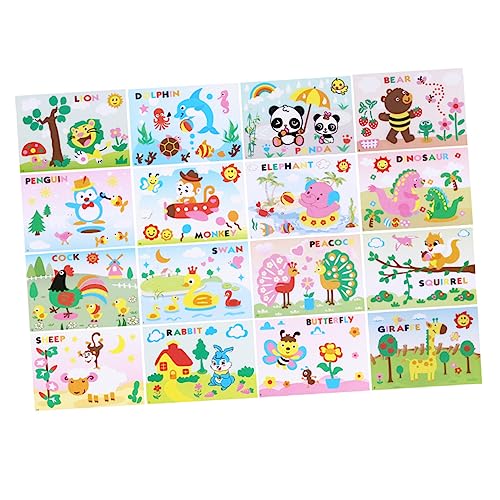 TOYANDONA 16er-Pack Mosaik-Aufkleber-Kunst DIY-Sticker-kit Pädagogisches Aufkleberspielzeug Mosaikaufkleberkunst Für von TOYANDONA