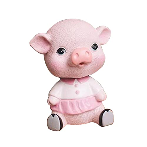 TOYANDONA 1Stk Autodekoration bürodeko büro dekoration wohnraumdeko hausdeko pink essbar Ornament kuchen deko kinderspielzeug kopfschüttelnde schweinedekoration Wackelschwein Rosa von TOYANDONA