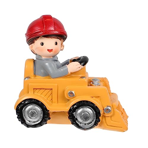 TOYANDONA 1Stk Bagger-Ornament für kinderspielzeug secruity wohnungseinrichtung Kuchen Topper Mini-Kuchen Auto-Ornament Geburtstagstorte Topper schöne Kuchendekoration Harz von TOYANDONA