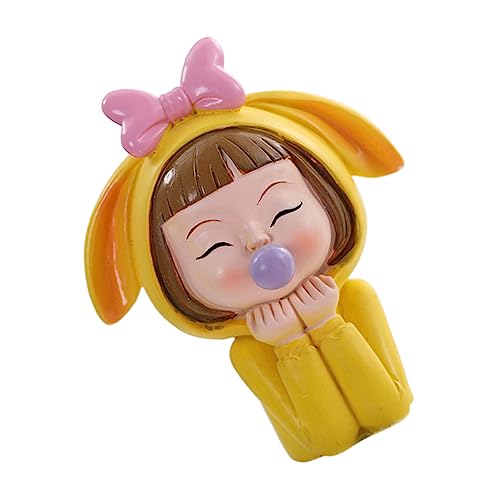 TOYANDONA 1Stk mädchen puppe dekoration Sammlerfiguren für Mädchen Ornament für Kinder Kuchen adventsgeschenke kinder basteln Tortendeko für Kinder Tortenverzierungen für Kinder Harz Yellow von TOYANDONA