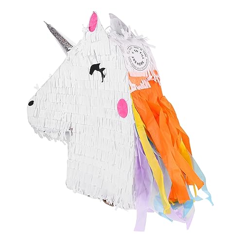 TOYANDONA 1stk Einhorn-piñata Party- - Einhorn-pinata Gefülltes Süßigkeitenbehälter Piñata Geburtstag Partyspielzeug Im Einhorn-design Papier Weiß von TOYANDONA