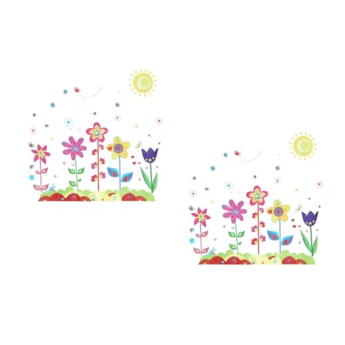 TOYANDONA 2 Blätter Farbe Fuß leiste aufkleber Wandaufkleber mit Blumenmuster hintergrund wandaufkleber Aufkleber- Selbstklebender Wandaufkleber Wohndekoration PVC von TOYANDONA