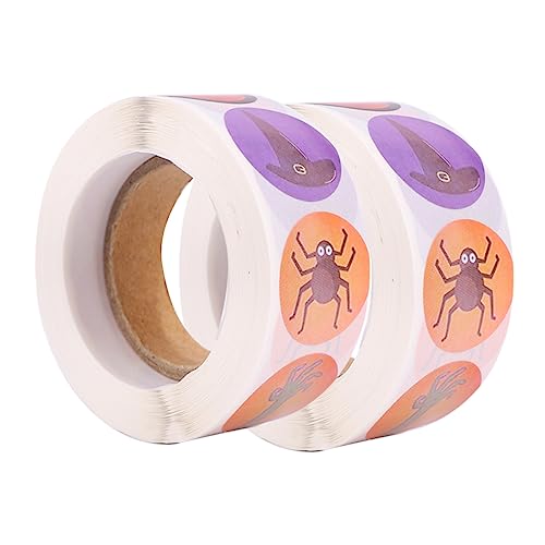 TOYANDONA 2 Rollen 1 siegelaufkleber Halloween basteln Halloween Sticker Halloween dekorative Sticker Decorative Stickers klebesticker Halloween Crafts Aufkleber kleben Aufkleber Siegel Weiß von TOYANDONA