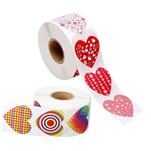 TOYANDONA 2 Rollen Valentinstag Aufkleber Herzumschläge Geschenkangebot Herz- Scrapbooking Sticker Scrapbook Stickers Brief Zubehör dekorativer Siegelaufkleber Kupferplattenaufkleber von TOYANDONA