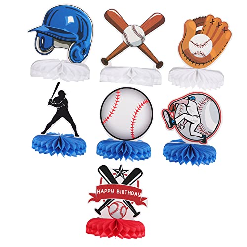 TOYANDONA 2 Sätze Baseball-wabenball Baseball-tischauflagen Baseball-mittelstücke Für Tische Lichtschalter Umrandet Baseball-Dekorationen Für Partys Festival-wabendekor Sport Wabe Karton von TOYANDONA