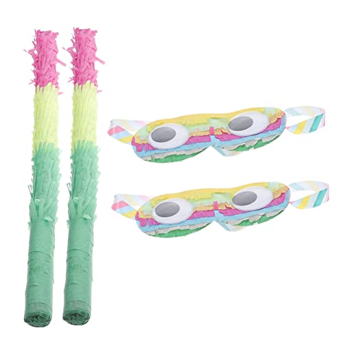 TOYANDONA 2 Sätze Piñata Kinderbrille Pinatas-sticks Für Geburtstagsfeier Mädchenspielzeug Spielzeug Für Kinder Und Mädchen Festival-feier Pinata-stick Kinderspielzeug Für Mädchen Papier von TOYANDONA