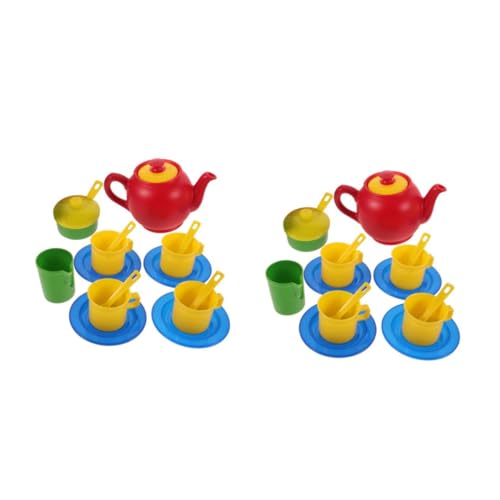 TOYANDONA 2 Sätze Simuliertes Teeset Für Tea-time-spielset Spielzeughausverzierungen Miniaturmöbel Miniatur-teegeschirr Winziges Teegeschirr Miniatur-hausdekor Plastik von TOYANDONA