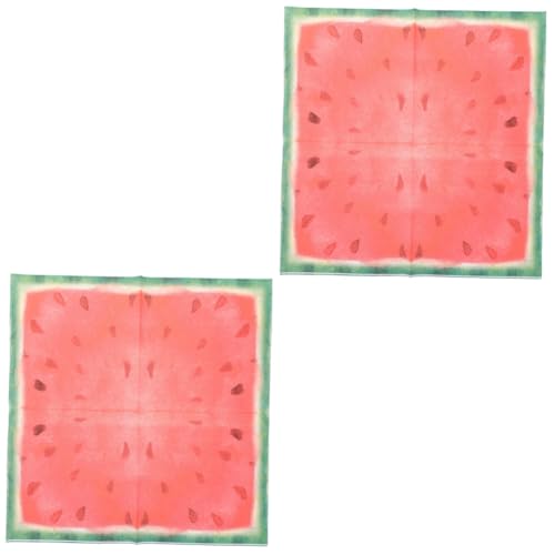 TOYANDONA 2 Sätze Wassermelonen Partytaschentücher Topper Süßigkeiten Obstkuchen Oh Wassermelonen Partyservietten Essbare Geburtstagsparty Zubehör Zellophan 40 Stück * 2 von TOYANDONA