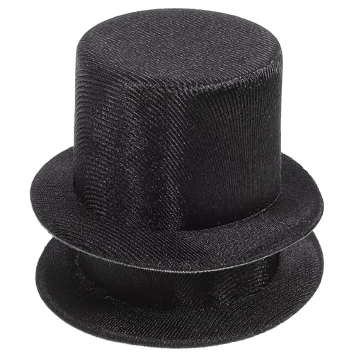 TOYANDONA 2 Stück Schwarze Mini-Zylinder Miniatur-Zylinder Formaler Zaubererhut Winzige Puppenhüte Handgefertigte Fedora-Hut Cupcake-Topper Für Kleine Haustiere Für Bastelbedarf von TOYANDONA