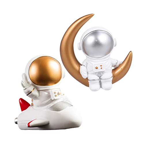 TOYANDONA 2 Stücke Harz Astronaut Dessert Dekorationen Spacemann Statuen Handwerk Kuchen Ornamente von TOYANDONA