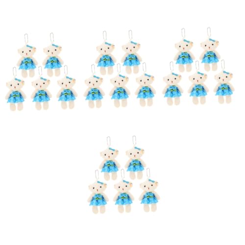 TOYANDONA 20 Stk Hochzeitspuppe Kleine Bärenpuppen Hängende Mini-bärenfiguren Cartoon-bär-puppe Mini-bären- Bär Ornament Spielzeug Tragbare Bärenfiguren Bärenpuppe Mini Blue Plüsch von TOYANDONA