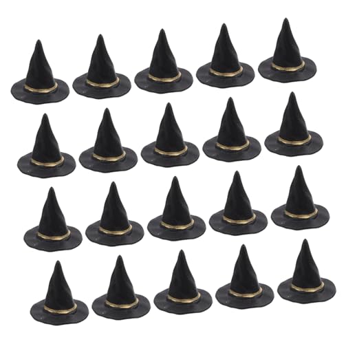 TOYANDONA 20 Stück Halloween Hexenhut Mini Hexenhüte Zum Basteln Miniatur Hüte Hut Für Mini Hauspuppe Kleine Hüte Für Kuchendekoration Puppenhüte Winziger Hexenhut Ornament Hut von TOYANDONA