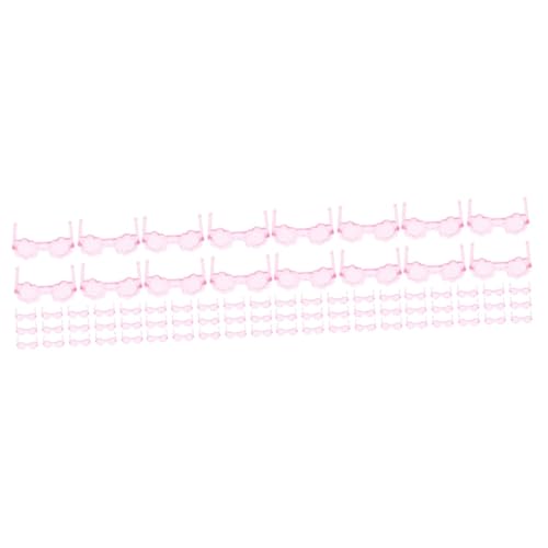 TOYANDONA 200 STK Mini-Brille Brille Zum Anziehen Der Puppe Brillen Zum Anziehen Der Puppe Puppen-anziehspielzeug Puppenbrillen Puppe Verkleiden Zubehör Mini-Puppen-Brille Plastik Rosa von TOYANDONA