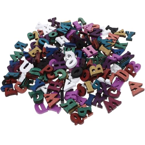 TOYANDONA 200Pcs Farbenfrohe Holz Alphabet Buchstaben Holzbuchstaben Alphabet Buchstaben Für Kunsthandwerk Kleine Holzbuchstaben Für Rechtschreibung Lernbildungsbriefe Basteln DIY von TOYANDONA