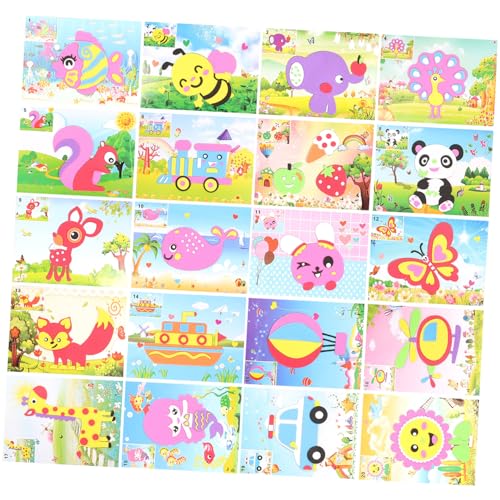 TOYANDONA 20Er Packung DIY-Sticker-Kit basteln für bastelmaterial für Crafts for D Mosaikaufkleber Mosaikaufkleberkunst für Mosaik-Aufkleber-Kunst von TOYANDONA