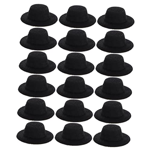 TOYANDONA 20St Mini-Hut Dolls for doll Hair Puppenhut für Puppenmode Zubehör für Babypuppen Kleiner Spielzeughut Dress-up Mini formelle hüte Miniatur-Puppenhüte Stoff Black von TOYANDONA