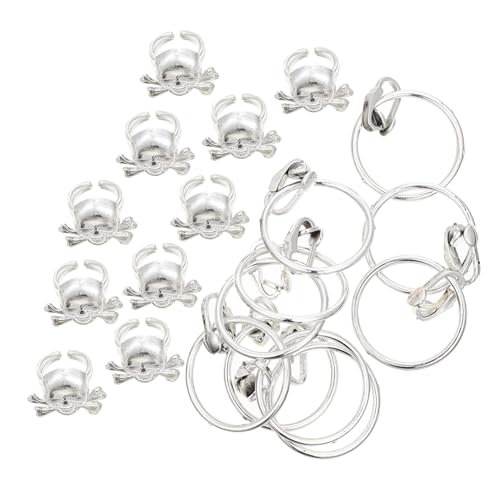 TOYANDONA 20St Ohrring halloween costume halloween kleidung kindergeburtstag deko hühner skull ring Halloween-Party-Performance-Requisiten dekorative Piratenringe Plastik von TOYANDONA