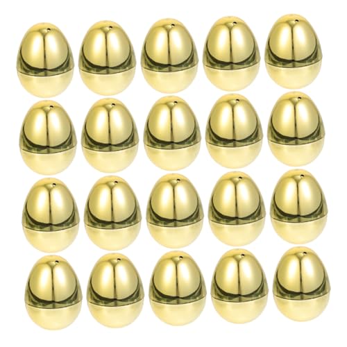 TOYANDONA 20St Ostereier Spielzeugeier Eierhalter ostern themenkorb Mini-Eier Eierfarbe fillable easter eggs plastik ei Osterei-Verzierungen Befüllbare Eierornamente Golden von TOYANDONA