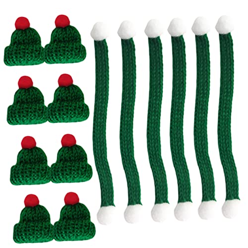 TOYANDONA 20St Weihnachts hüte Mini-Strickschal Weihnachtspuppenhut Mini-Puppenhüte Halstuch Weihnachten Babydoll Weihnachten Mini DIY Weihnachtsmütze Minihut selber Machen Strickgarn von TOYANDONA