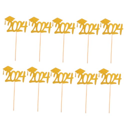 TOYANDONA 20st Abschlussfahne Glücklich Für Kuchen Party Jubiläum Geburtstag Kuchendekorationen Kuchendekorationsset Tortenaufsatz Hochzeit Cupcake-boxen Hochzeitstorte Topper Papier Golden von TOYANDONA