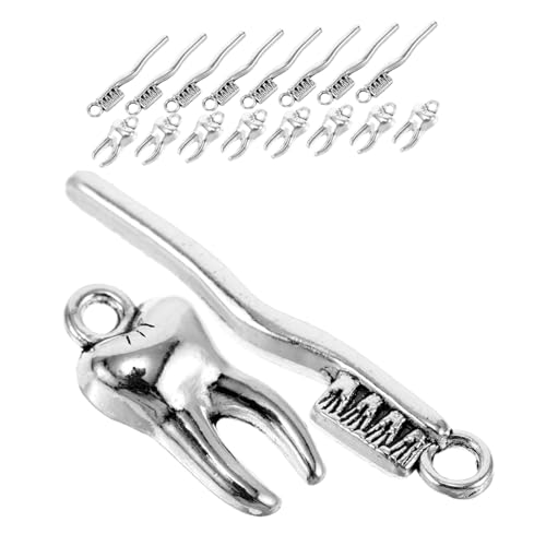 TOYANDONA 20st Zahnanhänger Anhänger Zum Aufhängen Von Halsketten Halsketten-Charms Für Frauen Anhänger DIY Anhänger Für Die Schmuckherstellung DIY Charme DIY-zubehör Silver Metall von TOYANDONA